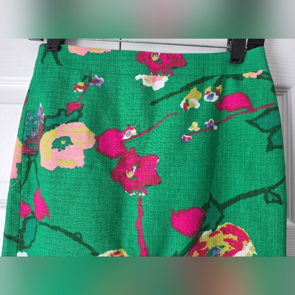 NWOT J. Crew Green Floral Mini Skirt size  00 Petite - Picture 5 of 10